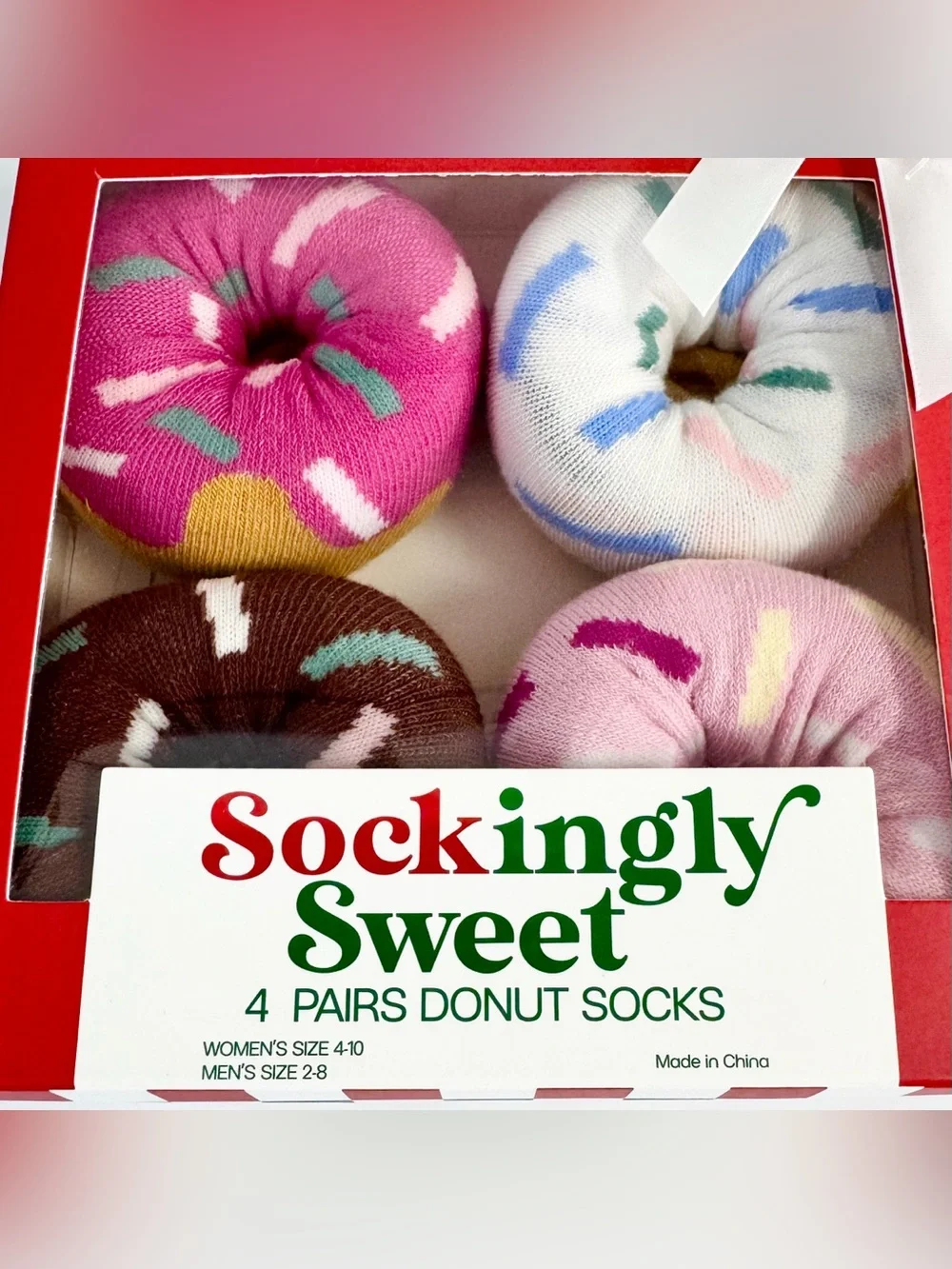 Sockingly Sweet Donut Sprinkles Crew Socks Two 4-Pack Gift Set Boxes NWT